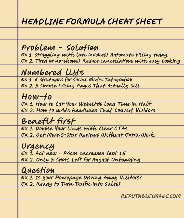 Headlines that are proven to grab your visitor's attention - Here's a cheat sheet