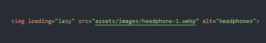 Code to tell the browser not to load images until required (Lazy loading).